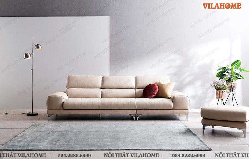 sofa văng màu trắng sữa cho phòng khách mang phong cách trẻ trung