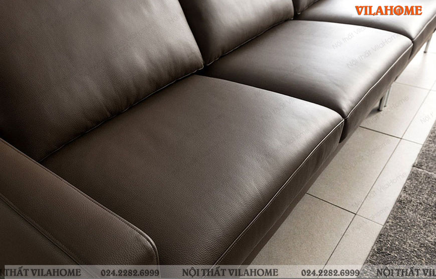 Sofa văng màu đen chất liệu da bóng và mềm mại