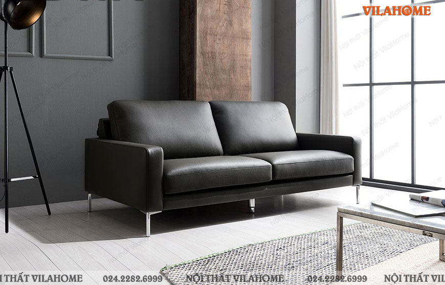 Sofa văng da kiểu dáng đơn giản sang trọng dài 1m9