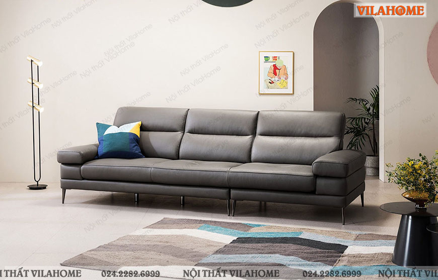 Ghế sofa văng màu đen thiết kế khối chữ nhật hiện đại
