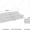 Kích thước sofa văng dài 2m65 sâu 980mm