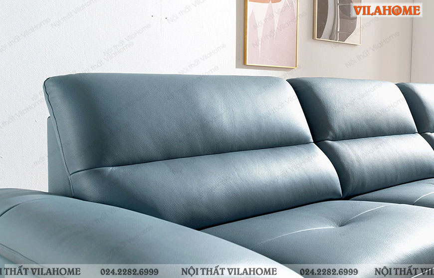 Sofa văng chất da đẹp cao cấp màu xanh nước biển dịu mát