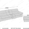 Bổ bản vẽ kích thước mẫu sofa văng da dài 2m9 sâu 980mm