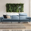 Sofa văng đẹp màu xanh blue chân inox thấp