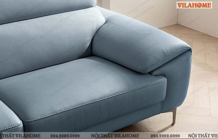 Sofa văng đẹp màu xanh blue tay vịn mỏng thoải tiện dụng