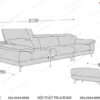 Kích thước sofa văng màu ghi sáng trắng 3m1 sâu 1m