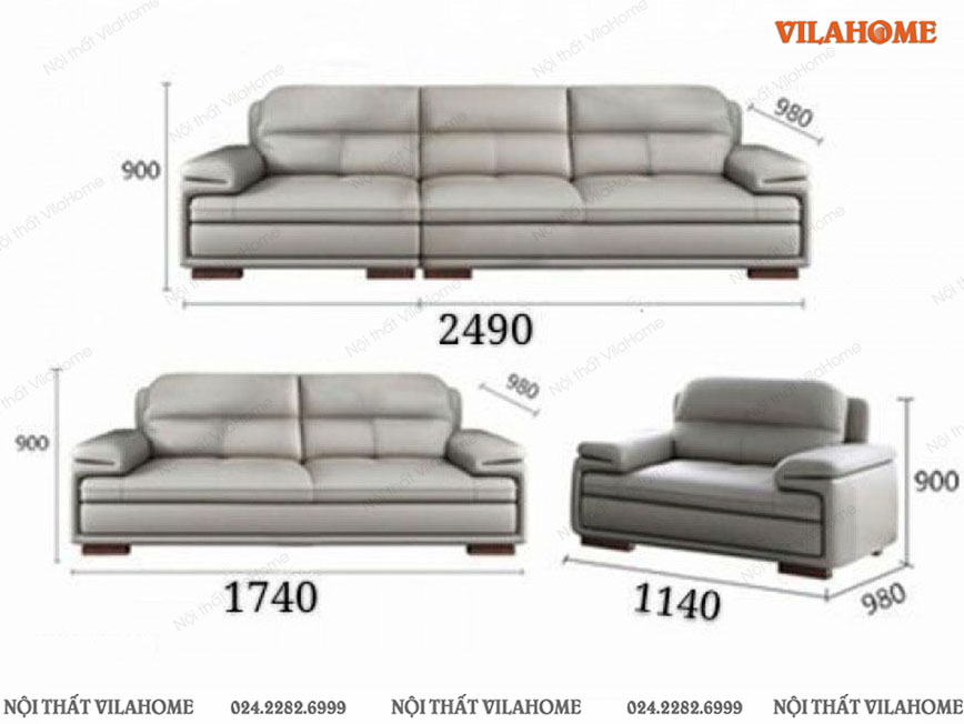 Các mẫu sofa văng phòng khách 123 màu ghi sáng