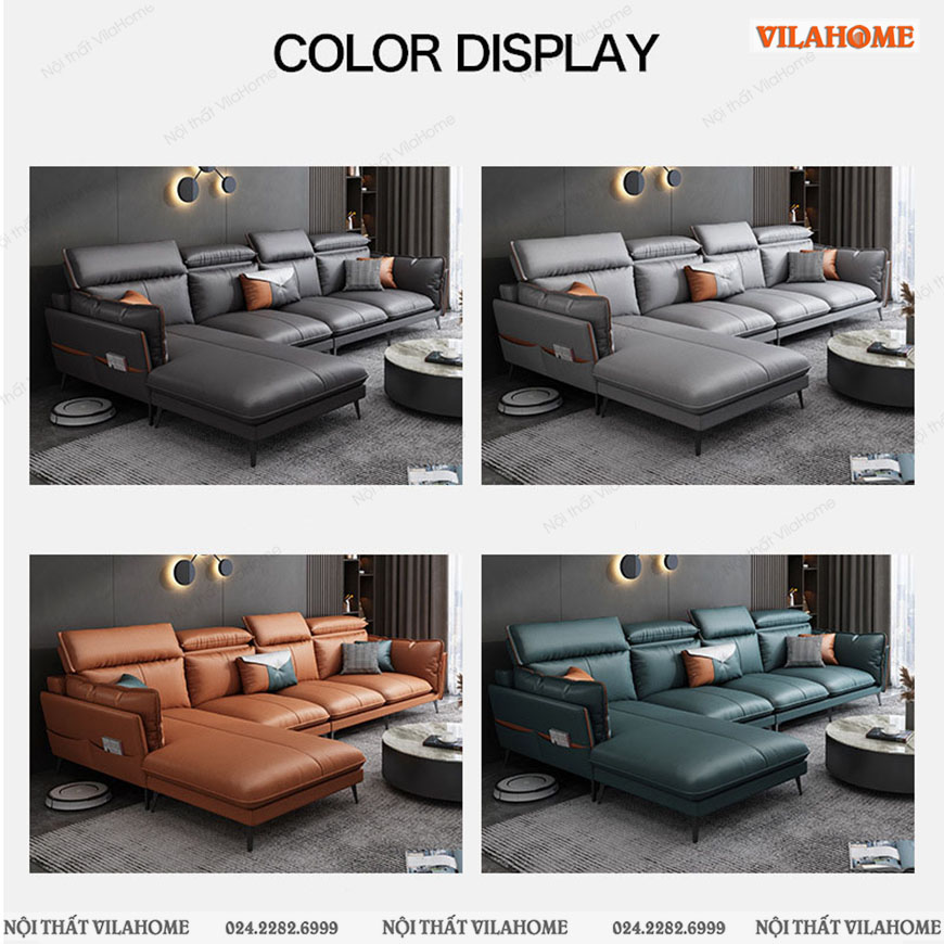 Bộ sưu tập sofa phòng khách màu xám, màu ghi, màu cam đất, màu xanh
