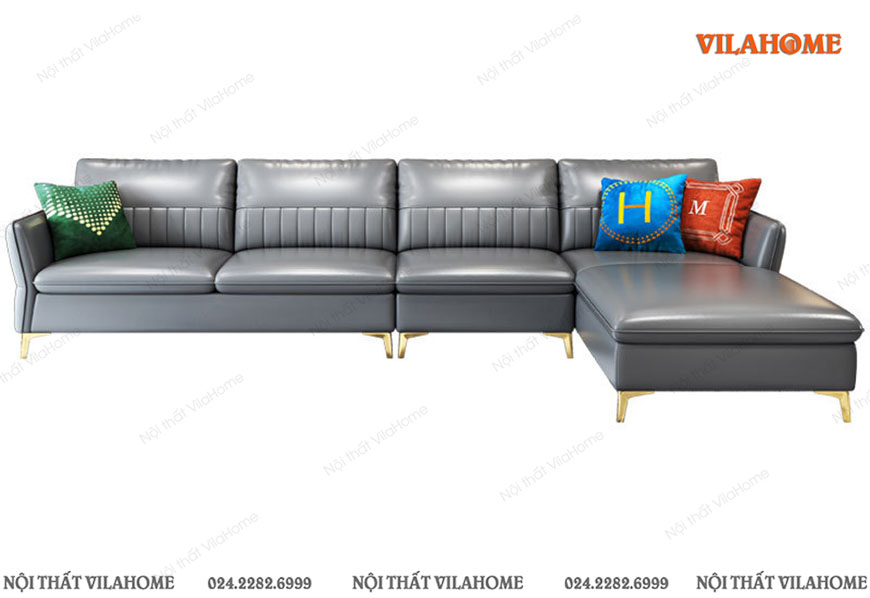 Sofa phòng khách màu xám góc L trái