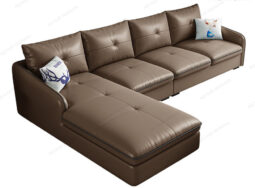 GDF163 – Bộ sofa phòng khách góc dài 2m9 màu nâu