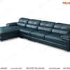 Sofa phòng khách góc chữ L màu xanh sẫm chân thấp
