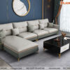 Mẫu sofa phòng khách góc chữ L màu ghi và xám kết hợp
