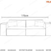 Bản vẽ thiết kế sofa da màu đen 2 chỗ