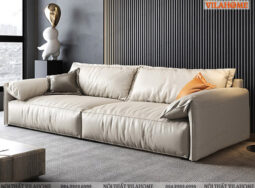 VD187 – Sofa văng da đệm dày tay gập dáng bệt
