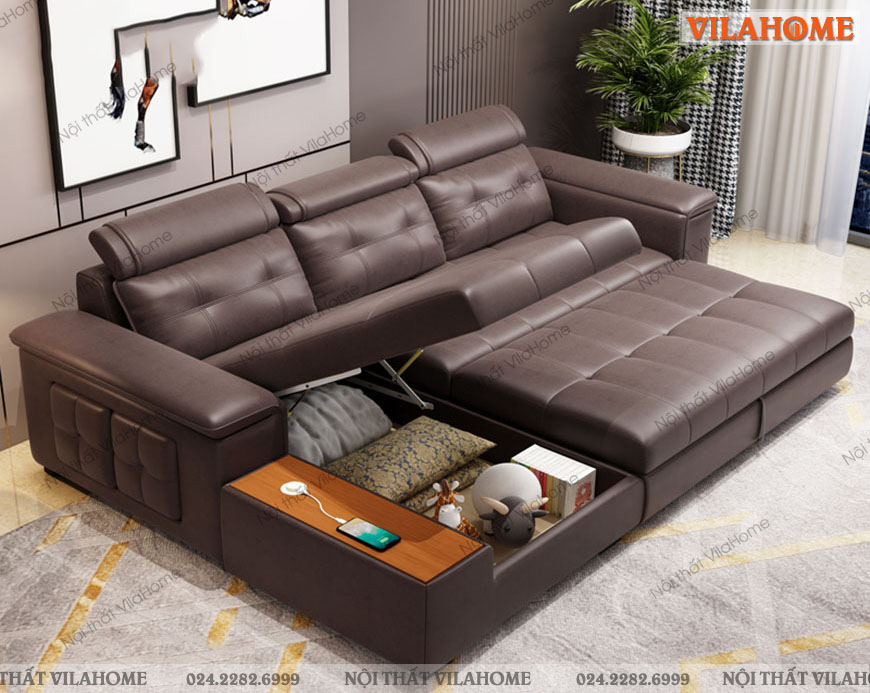 Sofa giường cao cấp da nhập khẩu Vilahome