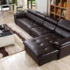 Mẫu sofa góc màu đen cho phòng khách rộng