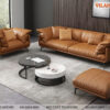 Sofa cao cấp màu da bò phong cách Ý