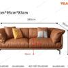 Mẫu ghế sofa cao cấp văng hai chỗ 1m8 sâu 95cm