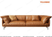 Sofa cao cấp kiểu Ý dáng văng dài da bò