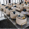 Mẫu bộ sofa cao cấp cho spa cửa hàng kiểu hoàng gia mạ vàng