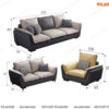 Bộ sofa cao cấp văng 3 văng 2 và ghế đơn 6