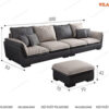 Sofa cao cấp văng 4 chỗ và đôn 70cm x 70cm