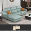 Sofa cao cấp góc da nhỏ màu xanh nhạt