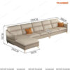 Kích thước sofa cao cấp cỡ lớn 3m3 x 1m6