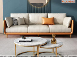 VD184 – Sofa văng da hai màu kết hợp