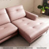 Sofa góc chữ L hồng pastel đệm rút múi