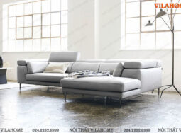 GDF126 – Sofa góc màu ghi sáng dài 3m15