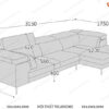 Kích thước sofa góc chữ L màu ghi sáng 3m15x1m1