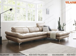 GDF137 – Sofa góc chữ L màu kem hiện đại