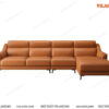 Sofa góc chữ L màu da bò đệm dày