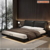 Giường ngủ hiện đại bọc da màu đen GN11