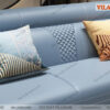 sofa nhập khẩu dáng văng màu xanh dương gỗ mun cao cấp