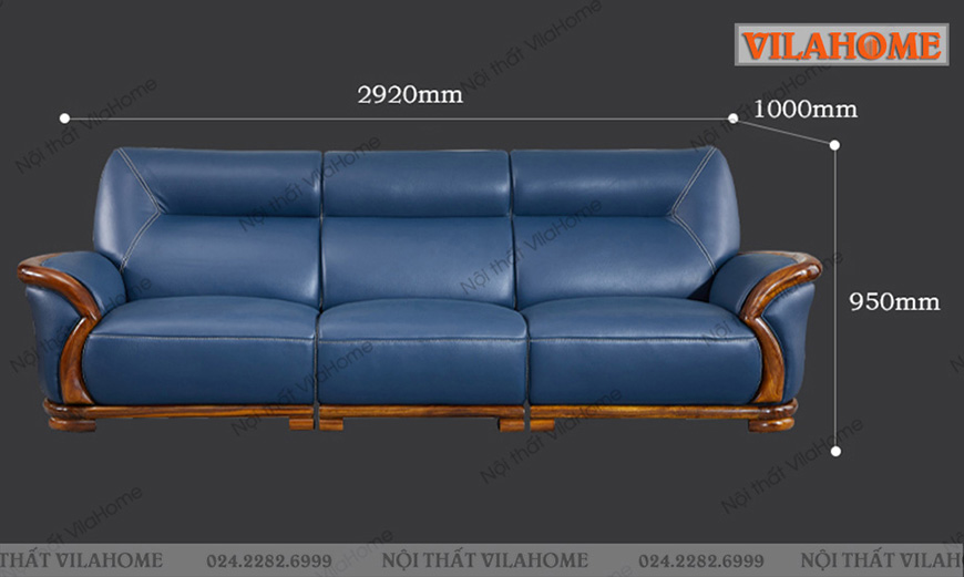 Sofa nhập khẩu văng ba chỗ màu xanh sẫm