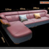 sofa nhập khẩu góc màu hồng