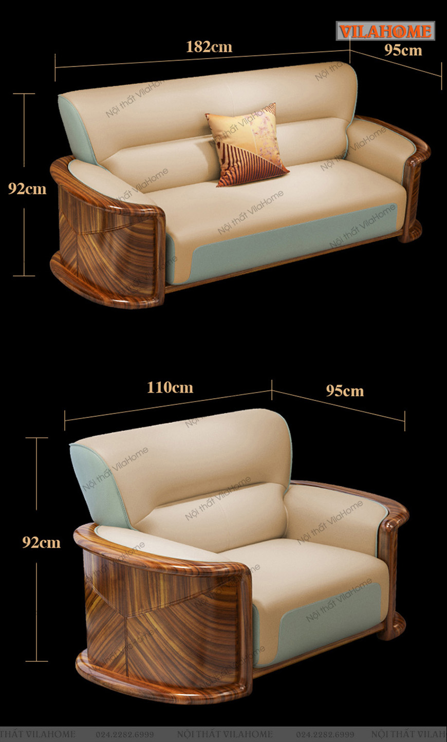 Sofa nhập khẩu văng 1m8 và ghế đơn 1m1
