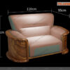 Mẫu ghế sofa đơn nhập khẩu gỗ mun màu hồng bọc da thật