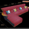 Sofa nhập khẩu màu hồng đậm 3m7x1m8