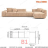 Mẫu ghế sofa nỉ sắp xếp được nhiều dáng khác nhau GN1014