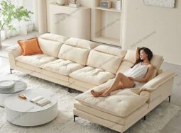Sofa vải góc đệm bông mỏng SFV10