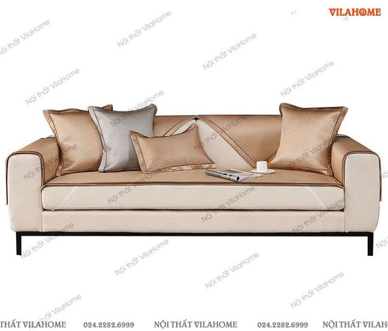 Sofa vải phủ tấm bọc rời màu vàng đồng