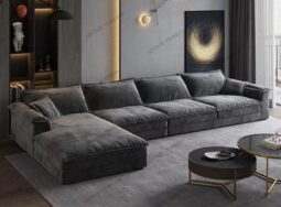 Sofa vải Bỉ màu xám đậm SFV6