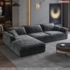 Ghế sofa vải Bỉ góc nhỏ màu xám
