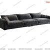 Sofa vải Bỉ văng dài màu xám đậm