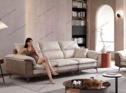 Sofa vải đệm bông mềm màu sáng SFV8