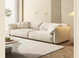 GN1016 – Sofa nỉ màu trắng cho phòng khách nhỏ
