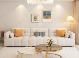 GSN002 – Sofa nỉ văng màu trắng cao cấp